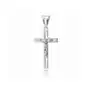 Rodowany srebrny diamentowany krzyżyk krzyż z wizerunkiem Chrystusa srebro 925 Sklep