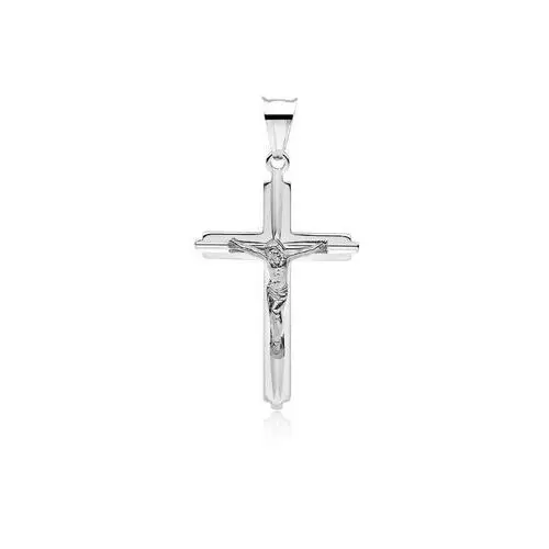 Rodowany srebrny krzyżyk krzyż diamentowany srebro 925 Valerio.pl