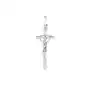 Rodowany srebrny krzyżyk krzyż papieski srebro 925, kolor szary Sklep