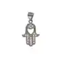 Rodowany srebrny wisior wisiorek dłoń ręka fatimy talizman amulet białe cyrkonie srebro 925 Sklep