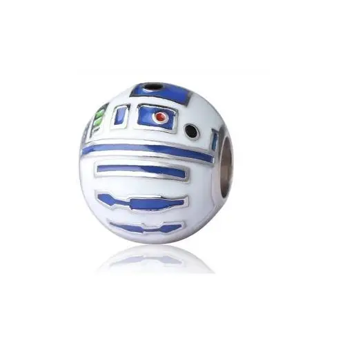 Rodowany srebrny wiszący charms do pandora robot srebro 925 CHARM239