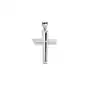 Srebrny rodowany dwustronny krzyżyk krzyż diamentowany srebro 925 Sklep