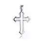 Srebrny rodowany krzyżyk krzyż gładki polerowany połysk srebro 925 Sklep