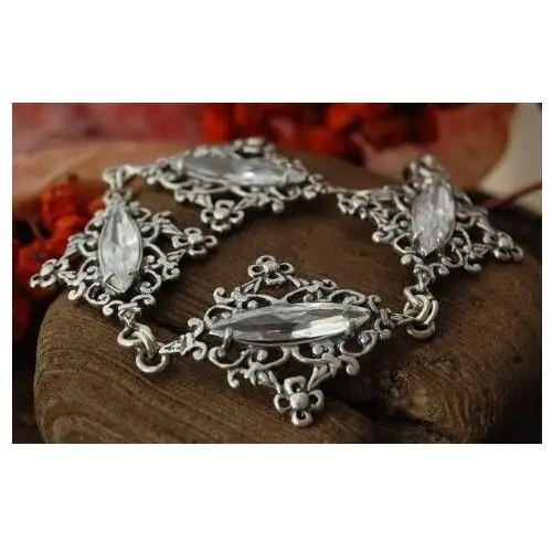 VINCANA - srebrna bransoletka z kryształem Swarovskiego, kolor szary