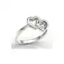 Pierścionek w kształcie dwóch serc z białego złota z cyrkonią lp-52b Węc - twój jubiler Sklep