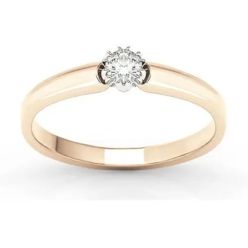 Pierścionek zaręczynowy z różowego i białego złota z brylantem 0,16 ct wzór bp-2116pb Węc - twój jubiler