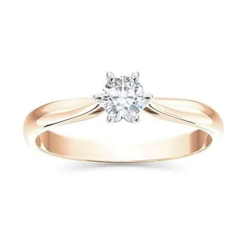 Węc - twój jubiler Pierścionek zaręczynowy z różowego i białego złota z brylantem ap-6627pb