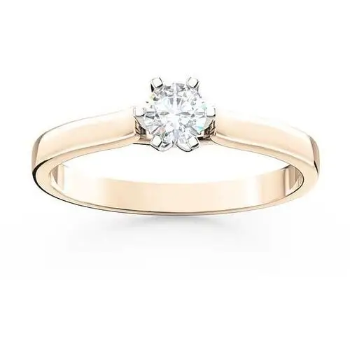Węc - twój jubiler Pierścionek zaręczynowy z różowego i białego złota z brylantem lp-8027pb