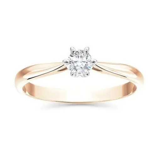Pierścionek zaręczynowy z różowego i białego złota z cyrkonią ap-6618pb-c Węc - twój jubiler