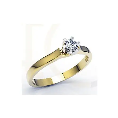 Pierścionek zaręczynowy z żółtego i białego złota z brylantem lp-8022zb Węc - twój jubiler 2