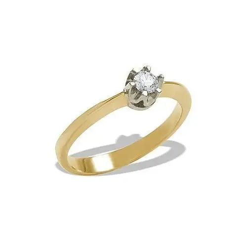 Pierścionek zaręczynowy z żółtego i białego złota z diamentem 0,12 ct wzór ap-1012zb Węc - twój jubiler
