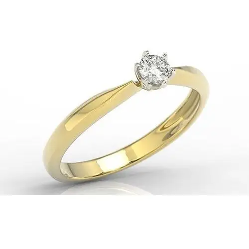 Pierścionek zaręczynowy z żółtego i białego złota z brylantem 0,20 ct, model ap-3620zb Węc - twój jubiler