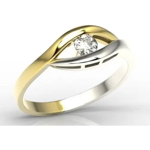 Pierścionek zaręczynowy z żółtego i białego złota z diamentem lp-9920zb Węc - twój jubiler