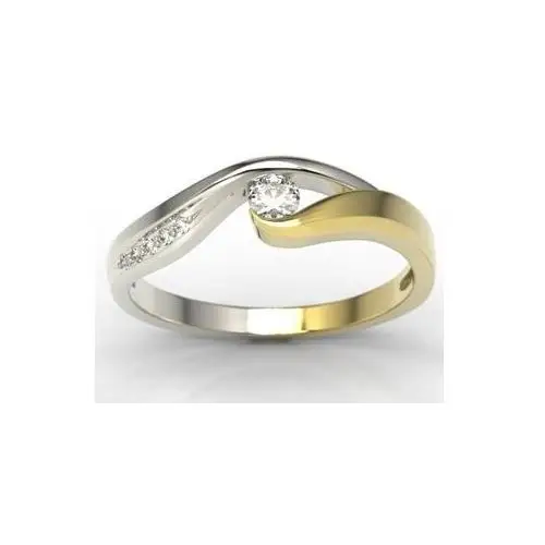 Pierścionek zaręczynowy z żółtego i białego złota z diamentami lp-7810zb Węc - twój jubiler
