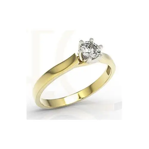 Pierścionek zaręczynowy z żółtego i białego złota z brylantem lp-8027zb Węc - twój jubiler 2