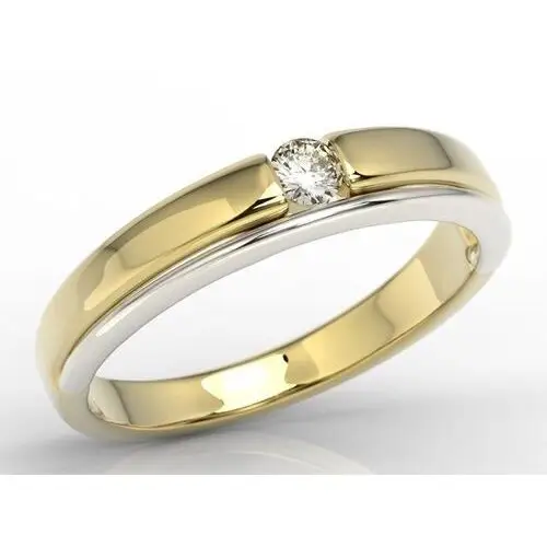 Pierścionek zaręczynowy z żółtego i białego złota z diamentem jp-8810zb Węc - twój jubiler