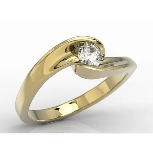 Pierścionek zaręczynowy z żółtego złota z brylantem model ap-8220z Węc - twój jubiler