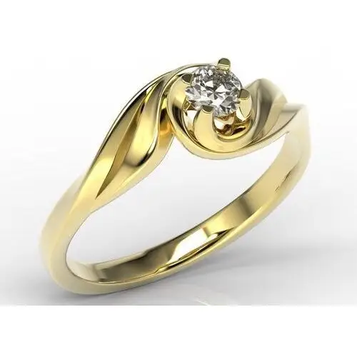 Pierścionek zaręczynowy z żółtego złota z diamentem ap-7420z Węc - twój jubiler