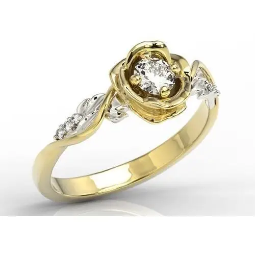 Pierścionek złoty w kształcie róży z brylantami lp-7730zb Węc - twój jubiler