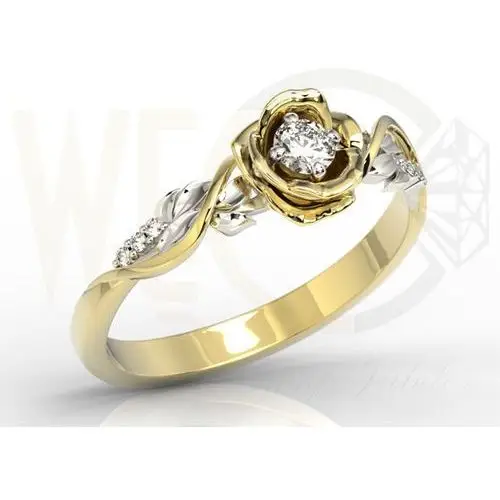 Pierścionek złoty w kształcie róży z cyrkoniami lp-7715zb-c Węc - twój jubiler 2