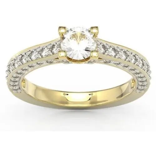 Węc - twój jubiler Nietuzinkowy pierścionek z białego złota z zirconem i cyrkoniami lp-16b