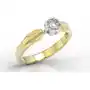 Węc - twój jubiler Pierścionek zaręczynowy w kształcie konwalii ap-4020zb z żółtego i białego złota z brylantem 0,20 ct Sklep