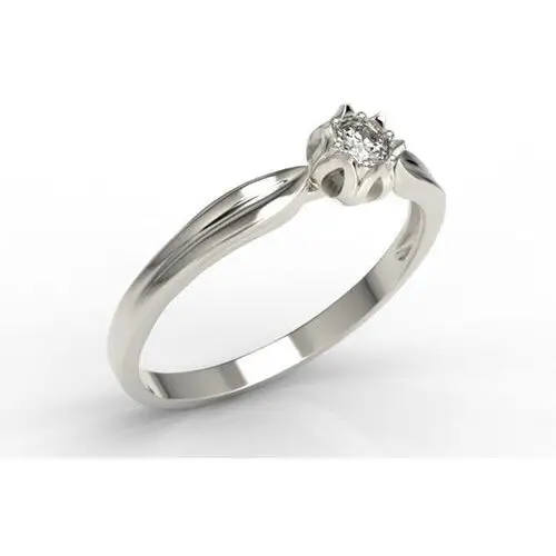 Węc - twój jubiler Pierścionek zaręczynowy w kształcie konwalii ap-4010b z białego złota z brylantem