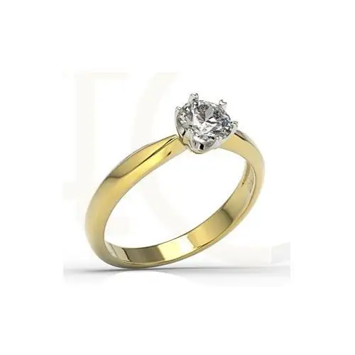 Węc - twój jubiler Pierścionek zaręczynowy z żółtego i białego złota z brylantem, model ap-3670zb 2