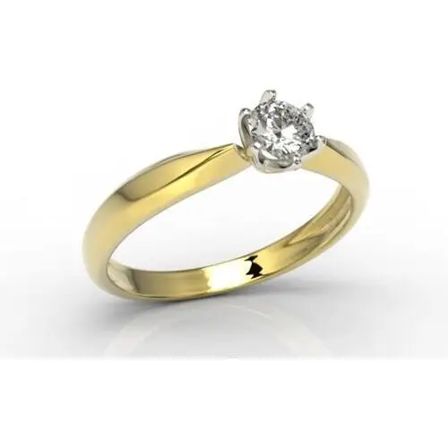 Węc - twój jubiler Pierścionek zaręczynowy z żółtego i białego złota z brylantem, model ap-3630zb