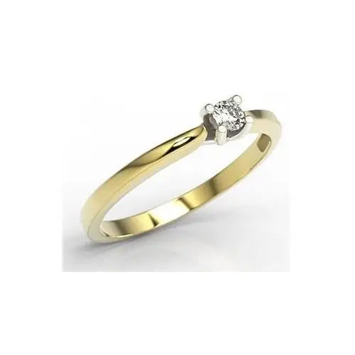 Węc - twój jubiler Pierścionek zaręczynowy z żółtego i białego złota z diamentami lp-8108zb