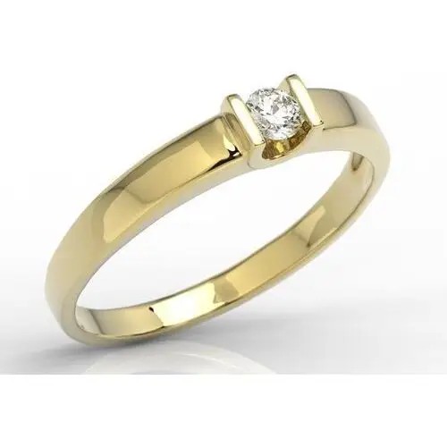 Węc - twój jubiler Pierścionek zaręczynowy z żółtego złota z brylantem jp-9808z
