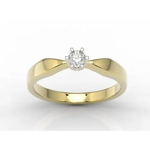 Węc - twój jubiler Pierścionek zaręczynowy z żółtego i białego złota z brylantem ap-9816zb