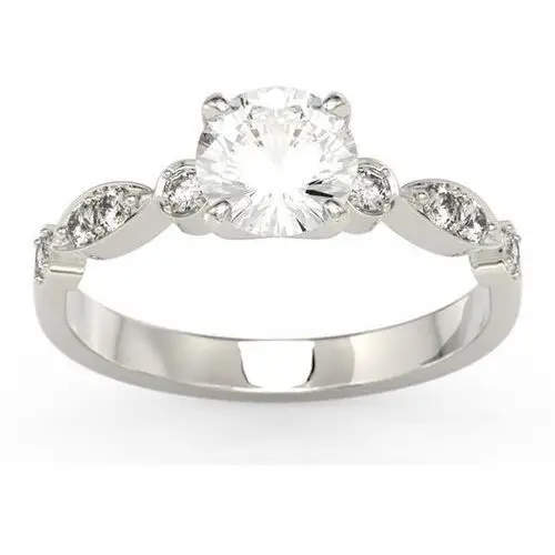Węc - twój jubiler Romantyczny pierścionek z białego złota z zirconem i cyrkoniami bp-9380b-c