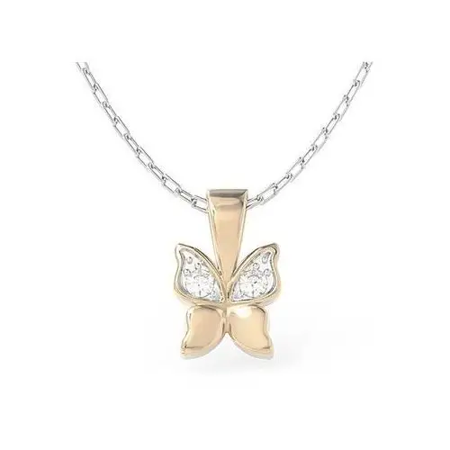 Wisiorek w kształcie motyla z różowego złota z cyrkoniami bpw-88p-r-c Węc - twój jubiler