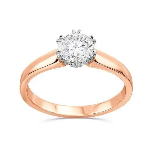 Zaręczynowy pierścionek z brylantem 0,70ct F/VVS1 z różowego i białego złota BP-2170PB