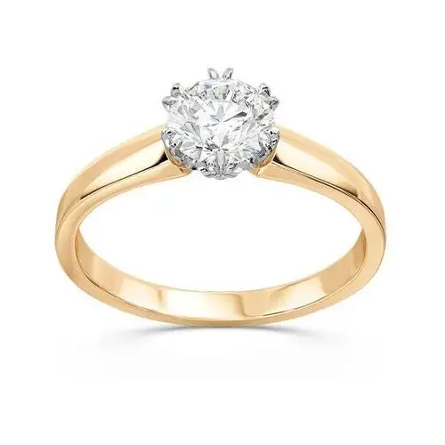 Zaręczynowy pierścionek z brylantem 0,70ct f/vvs1 z żółtego i białego złota bp-2170zb Węc - twój jubiler