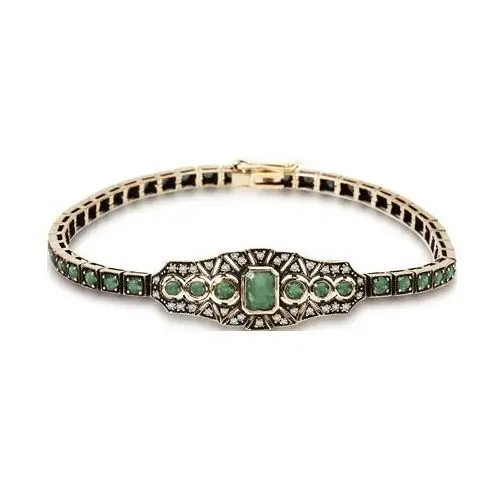 Wiktoriańska - biżuteria yes Bransoletka złota z szmaragdami i diamentami - kolekcja wiktoriańska
