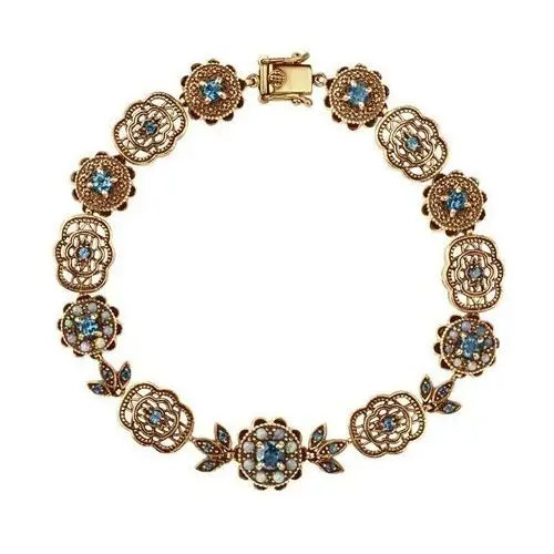 Wiktoriańska - biżuteria yes Bransoletka złota z topazami i opalami - kolekcja wiktoriańska