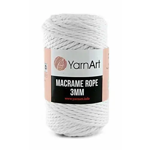 Sznurek YarnArt Macrame Rope 3 mm - 751 biel
