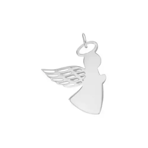 Zawieszka Aniołek z ażurowym skrzydłem 1,5 cm srebrny, kolor szary