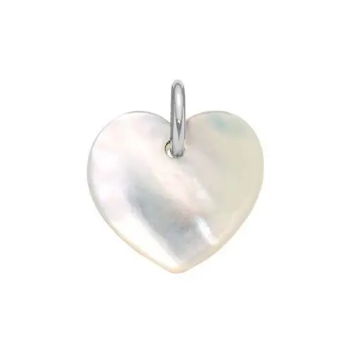 Zawieszka serce z masy perłowej srebrne 1,5 cm