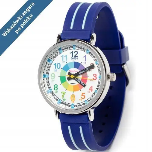 Zegarek dziecięcy Kiddus Time Teacher w kolorze polskim, niebieskim