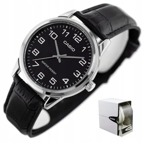 Zegarek Męski Casio Apollo +box +grawer skórzany cyfry czarny klasyczny