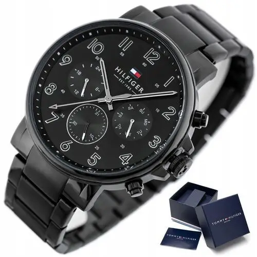 Zegarek Męski Tommy Hilfiger 1710383 Daniel +pudełko Komplet, kolor czarny