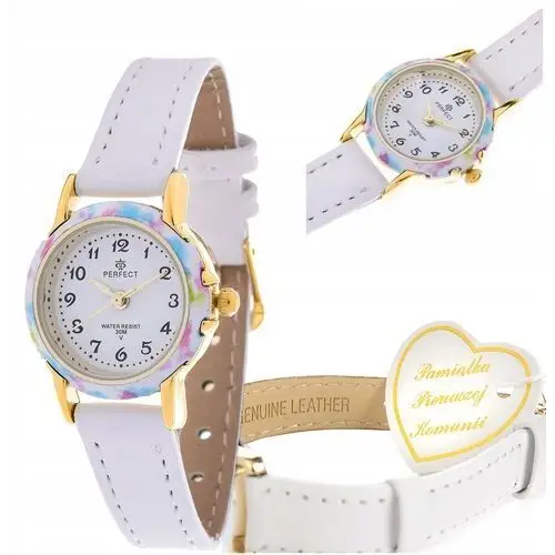Zegarek Perfect dla dziewczynki Na Komunię biały komunijny kwarcowy
