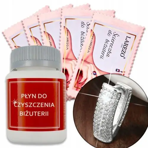 Zestaw Płyn Preparat 5 Ściereczek Do Czyszczenia I Polerowania Biżuterii