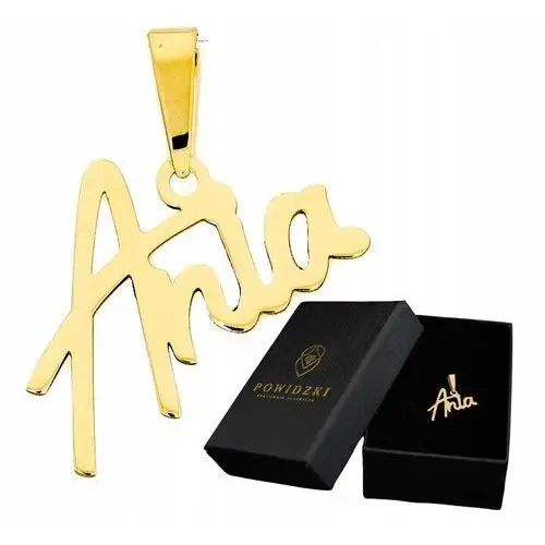 Złota zawieszka damska imię Ania na łańcuszek złoto 585 14 k pudełko