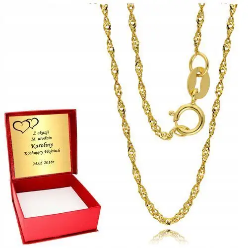 Złoty Łańcuszek 585 Złoto Singapur dla kobiety Skręcony Splot, kolor żółty