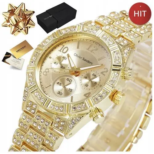Złoty Zegarek Damski Z Kryształami Na Bransolecie 585 Dla Żony
