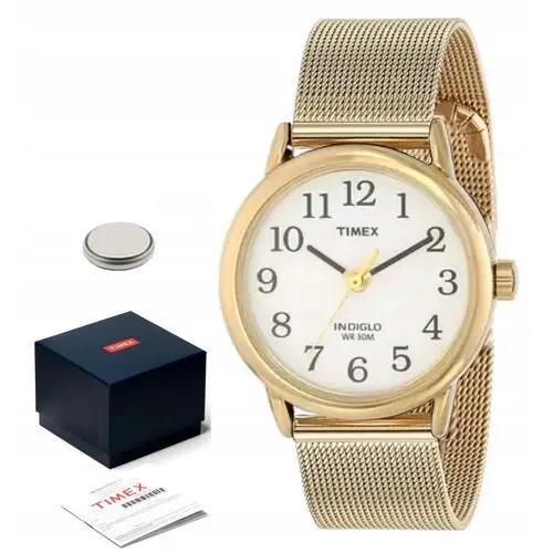 Złoty Zegarek Timex Stylowy Wodoszczelny Wytrzymały Antyalergiczny WR30